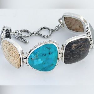 .925 Silver & Precious Stone Bracelet